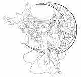 Coloring Moon Pages Sailor sketch template
