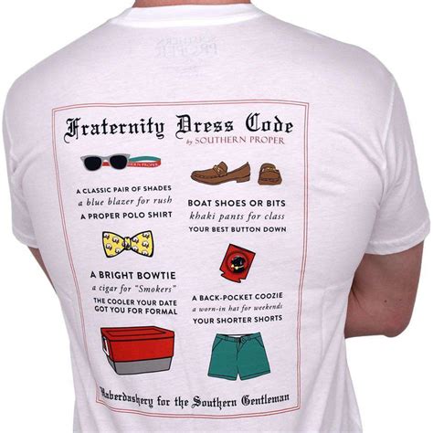 southern proper fraternity dress code short sleeve  white