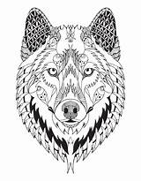 Mandala Wolf Mandalas Coloring sketch template