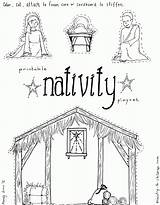 Nativity Coloring Printable Pages Scene Manger Christmas Jesus Crafts Preschool Simple Story Children Drawing Craft Kids Stable Printables School Playset sketch template