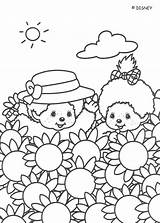 Monchhichi Coloring Pages Monchichi Sunflowers Friends Book Hellokids Flower Printable Drawing Online Coloriage Kiki Sunflower Kleurplaat Print Color Choose Board sketch template