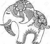 Mandalas Elefante Mandala Pintar Indio Hindu Ninos Elefantes Pintado Zorros Vertebrados Silueta Puntillismo Blanco 123rf sketch template