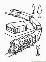 Train Coloring Printable Pages Color Toys Railroad Toy Entertainment Station sketch template
