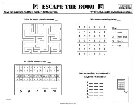 printable escape room puzzles  kids  games puzzles