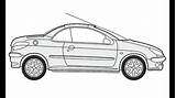 Peugeot 206 Cc Draw нарисовать как sketch template