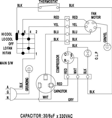 air conditioner wiring diagram  window ac csr carrier split ac wiring electrical circuit