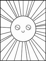 Coloring Sun Kids Pages Printable Happy Cute Etsy sketch template