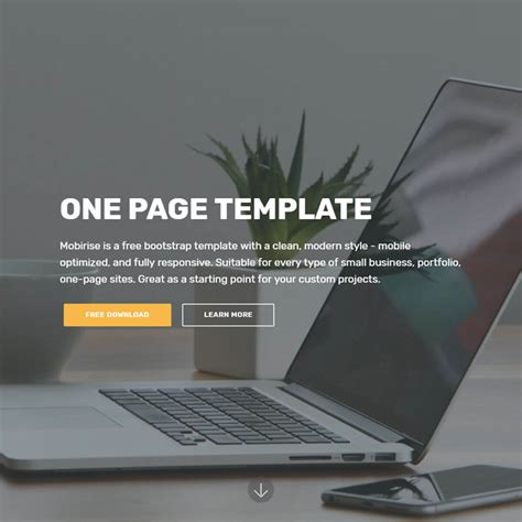 single page website template