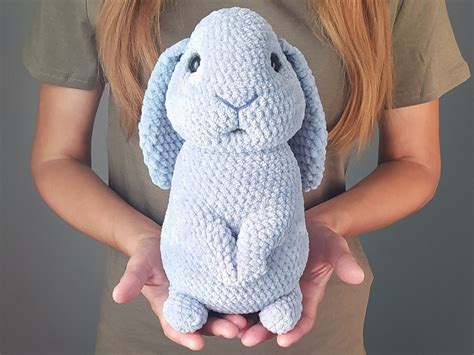 bunny crochet pattern realistic rabbit amigurumi etsy