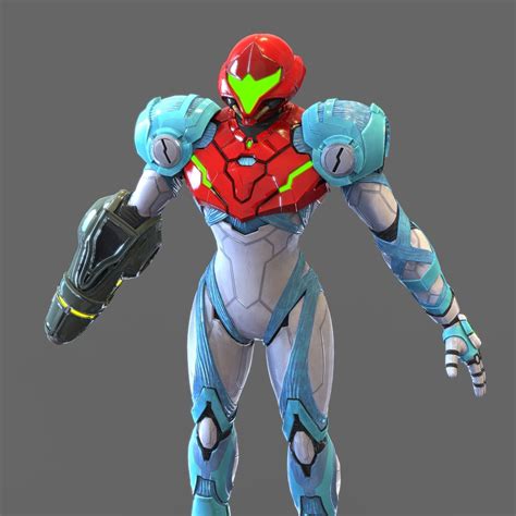 samus aran metroid dread accurate wearable armor with jetpack 3d model