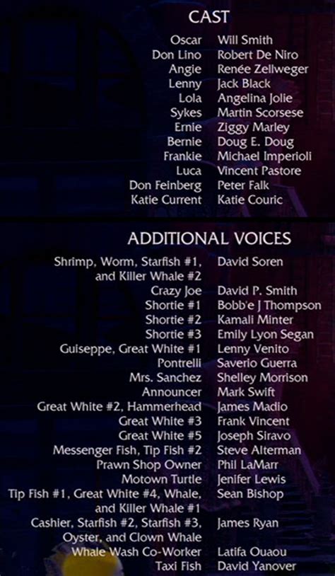 shark tale     voice actors