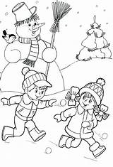 Winter Kleurplaat Sneeuw Zima Kleuters Coloring Kids Voor Pages Kleurplaten Playing Para Christmas Desenhos Colorir Ru Manuais Drawing Inverno Escolher sketch template