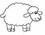 Sheep Outline Coloring Lamb Pages Drawing Printable Face Cute Kids Simple Print Baby Template Color Drawings Preschool Cotton Ball Getdrawings sketch template