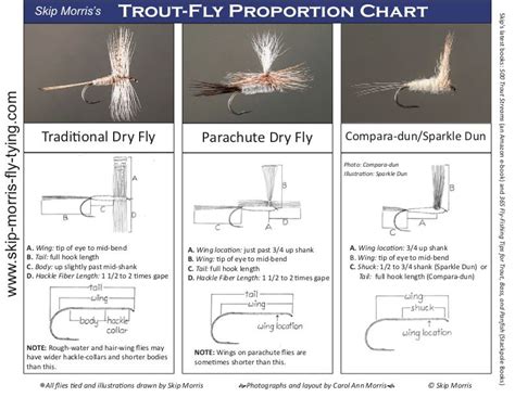 skip morriss trout fly proportion chart