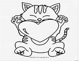 Coloring Pages Animal Valentine Valentines Cat Realisticcoloringpages sketch template