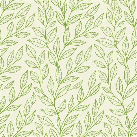 seamless pattern  green leaves stock vector image  cartness