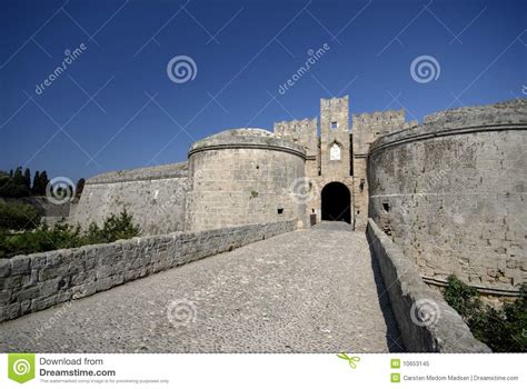 castle entrance stock image image  dodecanese famous