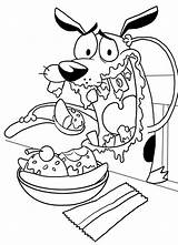 Coloring Dog Courage Pages Cowardly Eating Ice Cream Dirty Chowder Cartoon Printable Sheets Cute Drawing Kids Color Sheet Colouring Getcolorings sketch template