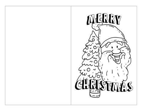 merry christmas card  santa claus holding  tree   words