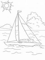 Coloring Pages Sea Kids Summer Sailboat Korner Popular sketch template