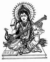 Saraswati Bollywood Inde Vina Musique Adultos Coloriages Indien Adulte Goddess Adultes Luth Jouant Paon Mahal Taj Difficile Partir Bouddha Doli sketch template