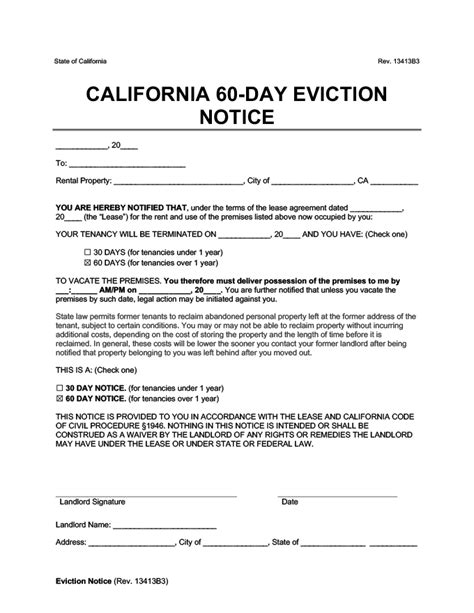 printable eviction notice california