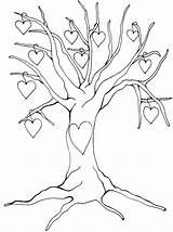 Tree Leaves Without Coloring Heart Pages Drawing Leaf Trees Hearts Color Quilt Patterns Embroidery Family Autumn Mothers Getdrawings Crafts sketch template