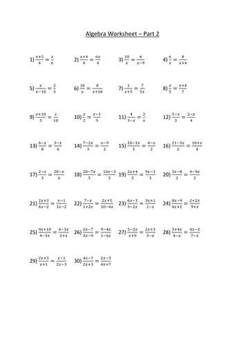 solving equations including algebraic fractions teaching resources