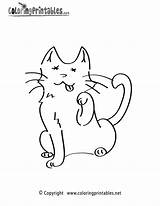 Cat Coloring Funny Pages Printable Animal Cats Thank Please Printables Coloringprintables sketch template