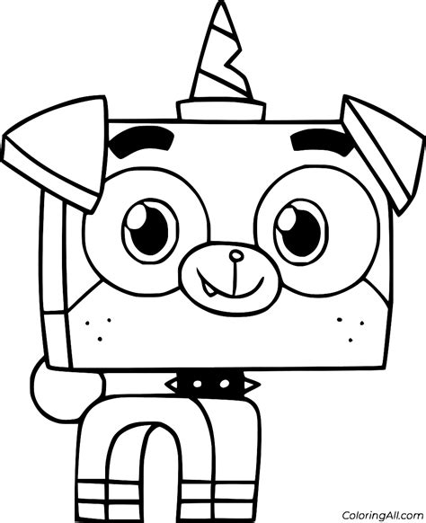 simple puppycorn coloring page coloringall