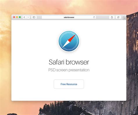 psd safari yosemite browser mockup free download psd