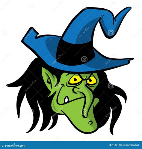 witch head cartoon illustration royalty  stock image image
