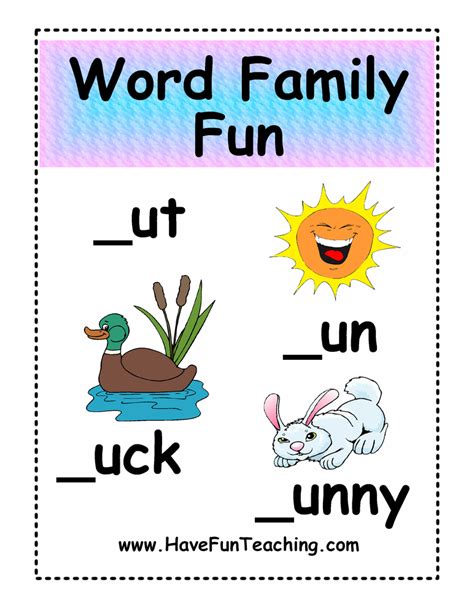 word family activities  fun teaching