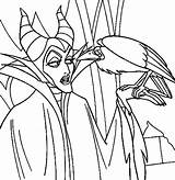 Coloring Maleficent Crow Pages Her Talking Pet Colorluna Disney Getcolorings Beauty Scarecrow Hat sketch template