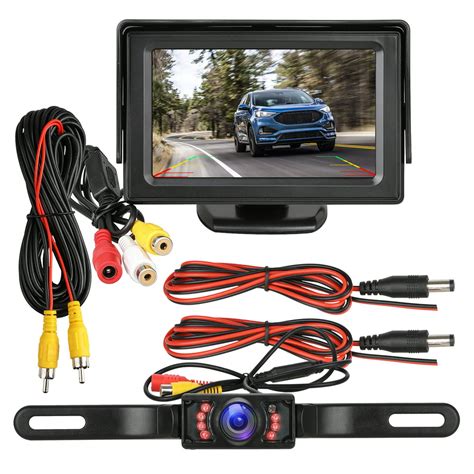 backup camera  monitor kit eeekit waterproof   led license plate rear view camera