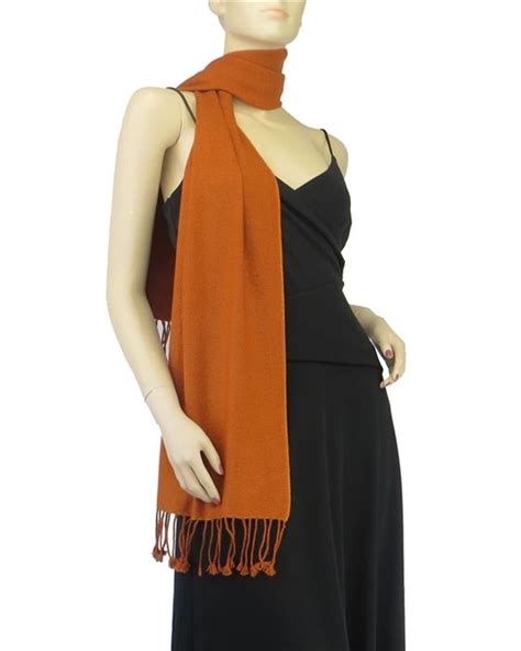 pure pashmina scarf burnt orange  ply pashmina scarf pashmina wool