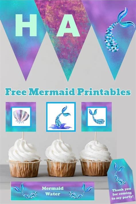 mermaid printables  party printables parties  personal