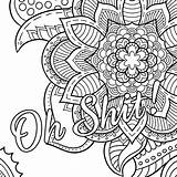 Coloring Pages Word Adult Swear Book Cuss Words Colouring Mandala Printable sketch template