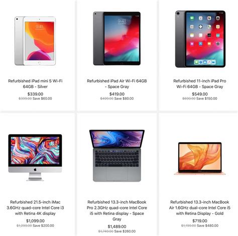 apple refurbished product lineup  update   items deals