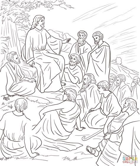 jesus teaching people coloring page  printable coloring pages