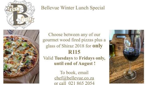 Live Music And A R99 Pizza Special This Women’s Day At Bellevue Wine Estate