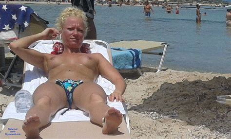 Topless Blonde At The Beach February 2016 Voyeur Web