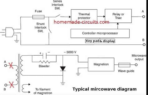 microwave transformer connection diagram