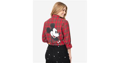 Cakeworthy Red Plaid Mickey Flannel Unique Vintage Disneybounding