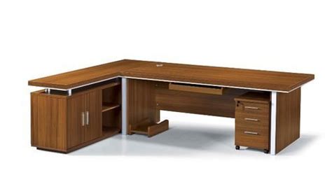 brown modern  shape wooden office table size   feet