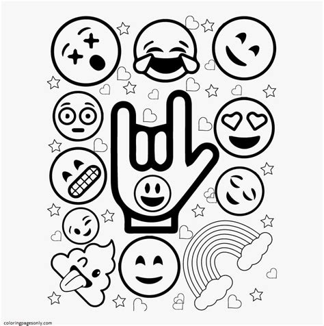 Emojis Coloring Pages Free Printable Emojis Coloring Pages Zohal Porn