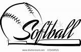 Softball Clipart Bat Coloring Pages Ball Drawing Vector Banner Logo Clip Print Stock Girls Drawings Logos Bats Designs Silhouette Printable sketch template