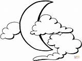 Clouds Moon Coloring Pages sketch template