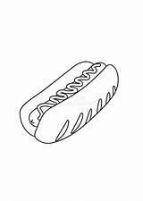 Hotdog Lineart sketch template