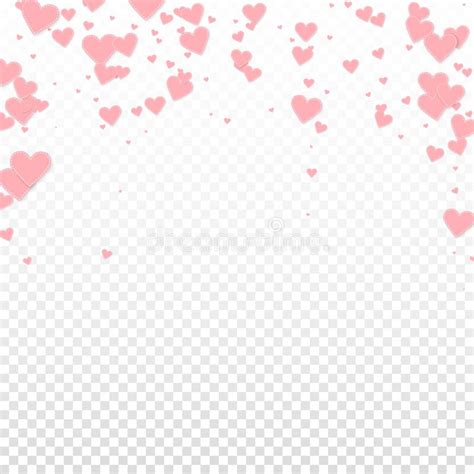 Pink Heart Love Confettis Valentine`s Day Falling Stock Vector
